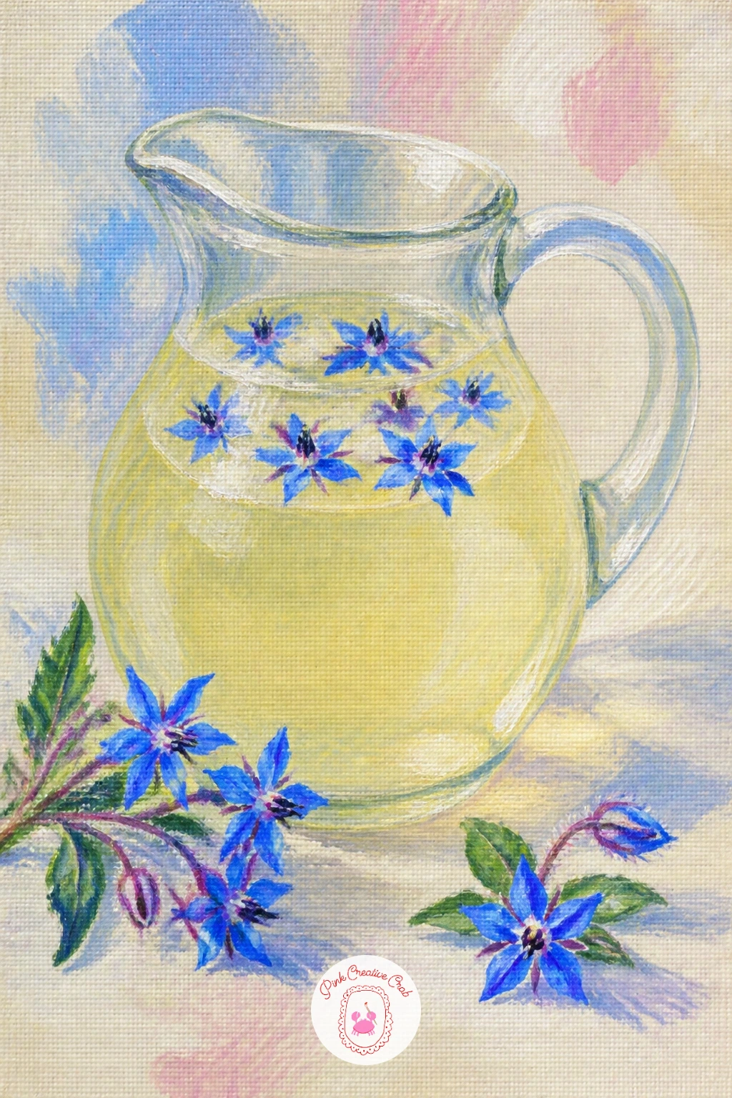 Borage Flowers in a Jug of Lemonade — Pair flowers with a drink this time, borage blooms floating in a jug of lemonade, a cheerful summer still life. Hydrangea
