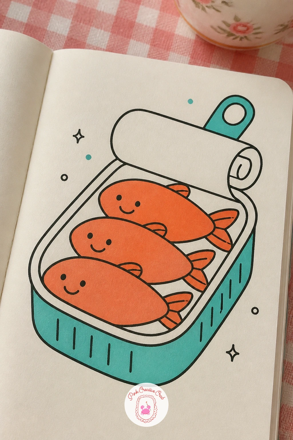 Sardine Tin Of Smiling Fish — Pack a whole tin of fish for a change of format. Fish doodles