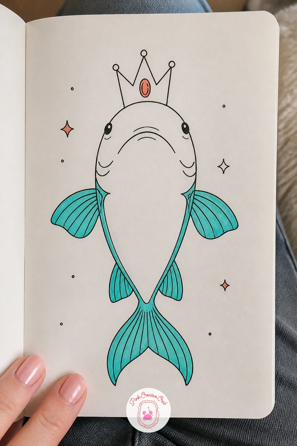 Fish In A Crown — Crown one of your fish as royalty for a simple but satisfying subject. Fish doodles