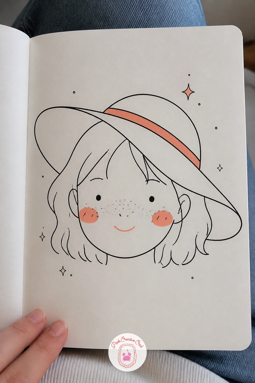 Face With Freckles And A Sunhat — Bring in some sunshine with a face dotted in freckles and topped with a wide brimmed sunhat. Face doodles
