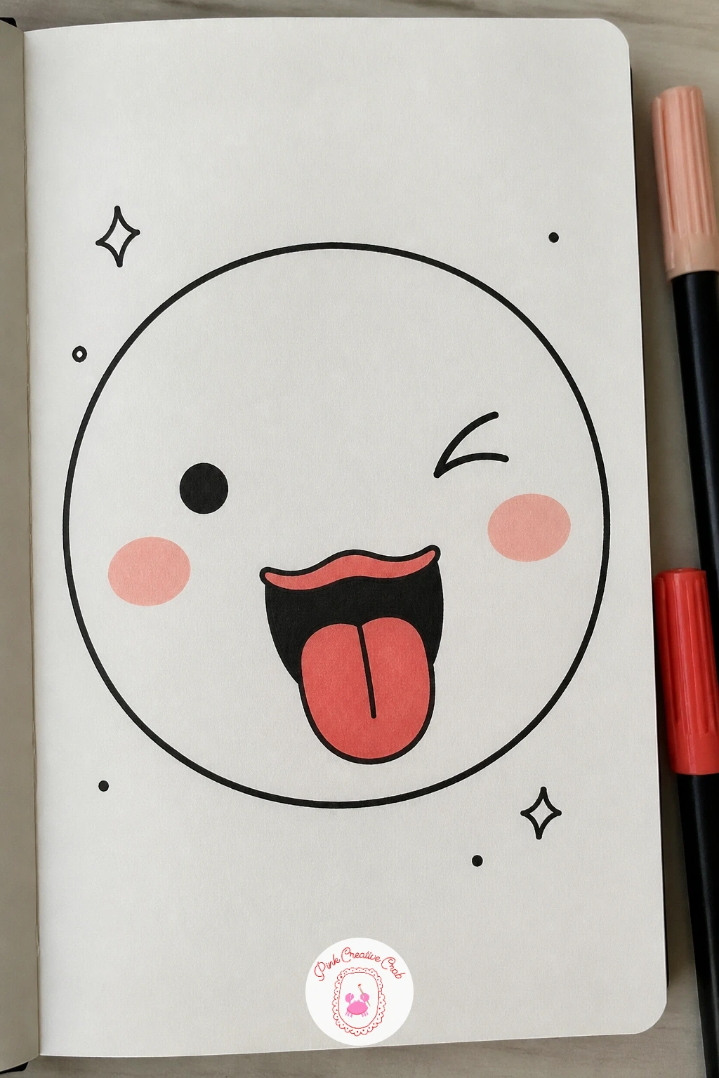 Face Sticking Out A Tongue — Keep the playful energy going with a classic sticking-out-tongue face, one wink or one squeezed eye paired with a long tongue