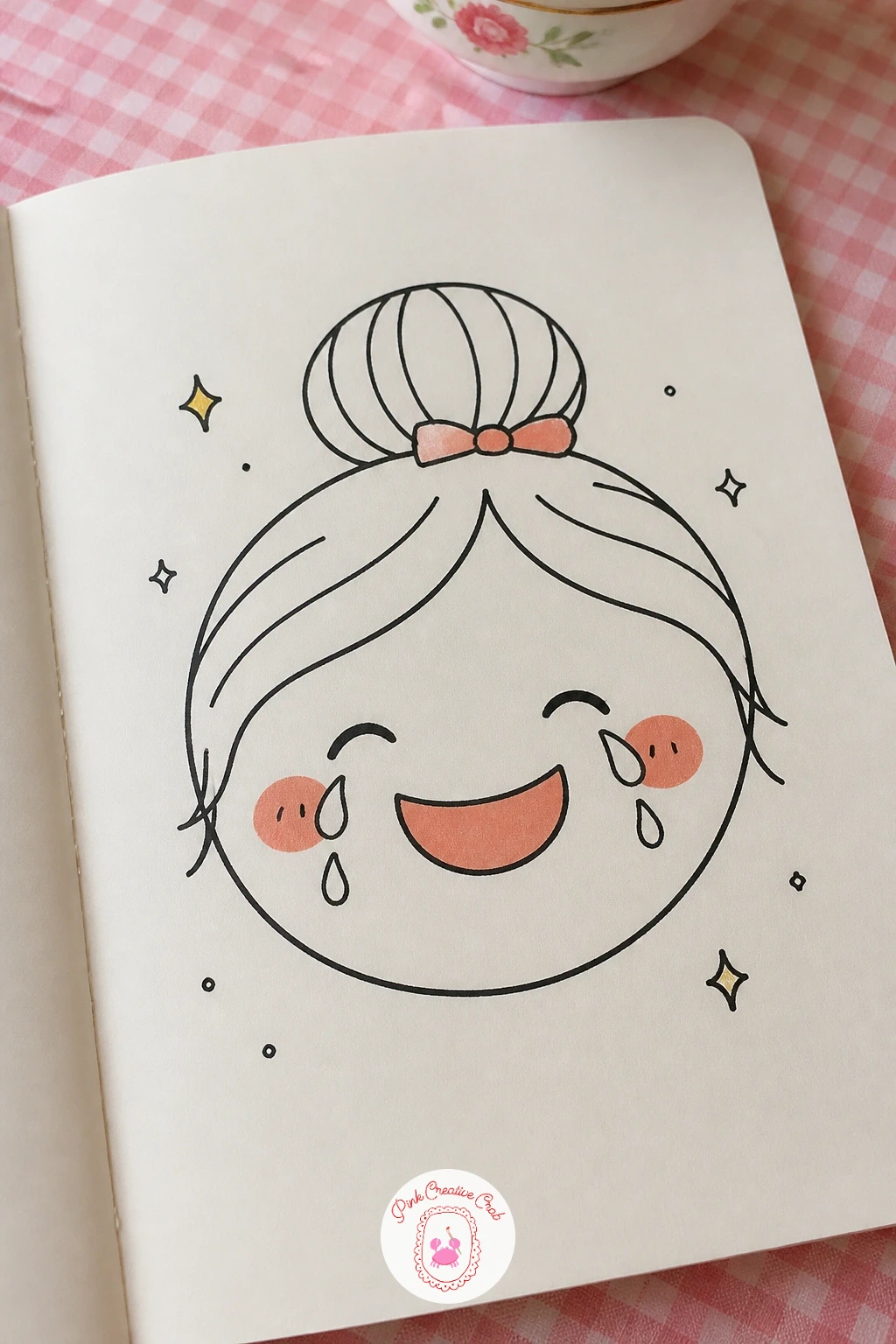 Face Crying Happy Tears — Carry the warm mood forward into a face crying from pure happiness, a wide joyful smile paired with tear streams running down both