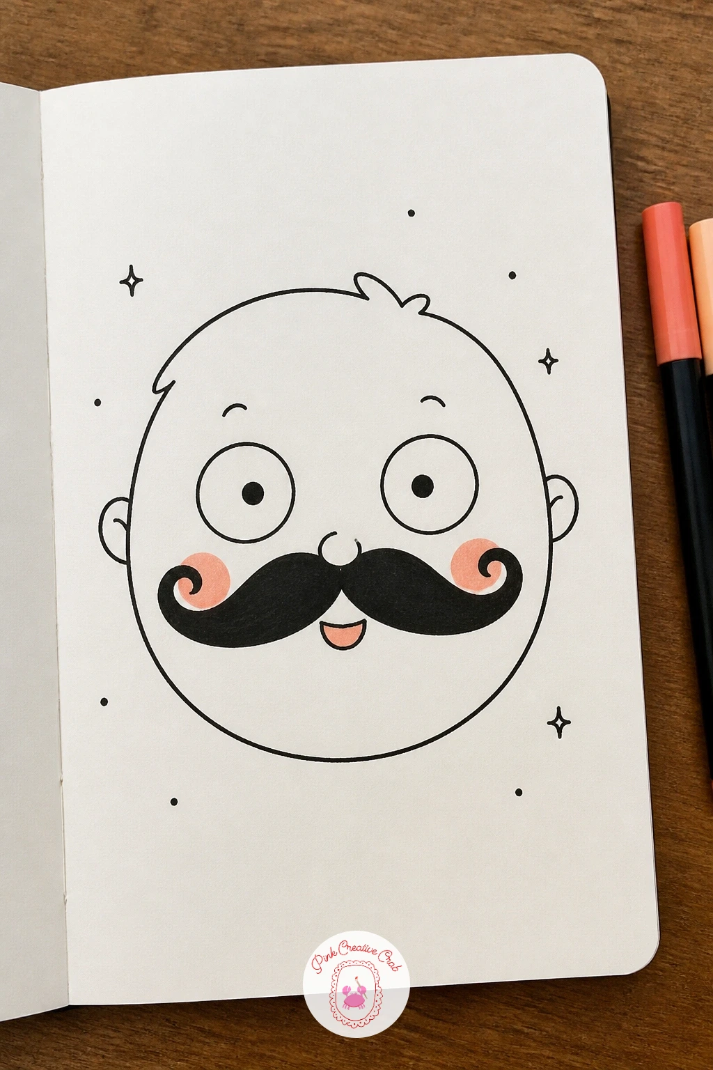 Face With A Mustache Disguise — Add a costume element with a face hiding behind a classic curled mustache and perhaps a pair of eyebrows to match. Face doodles