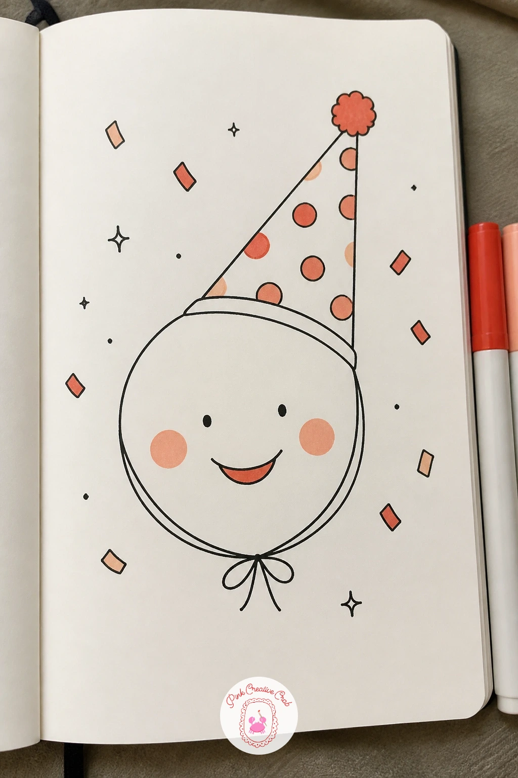 Face With A Party Hat — Lift the mood with a celebratory face wearing a tall pointed party hat trimmed with a little pom-pom and a few confetti pieces