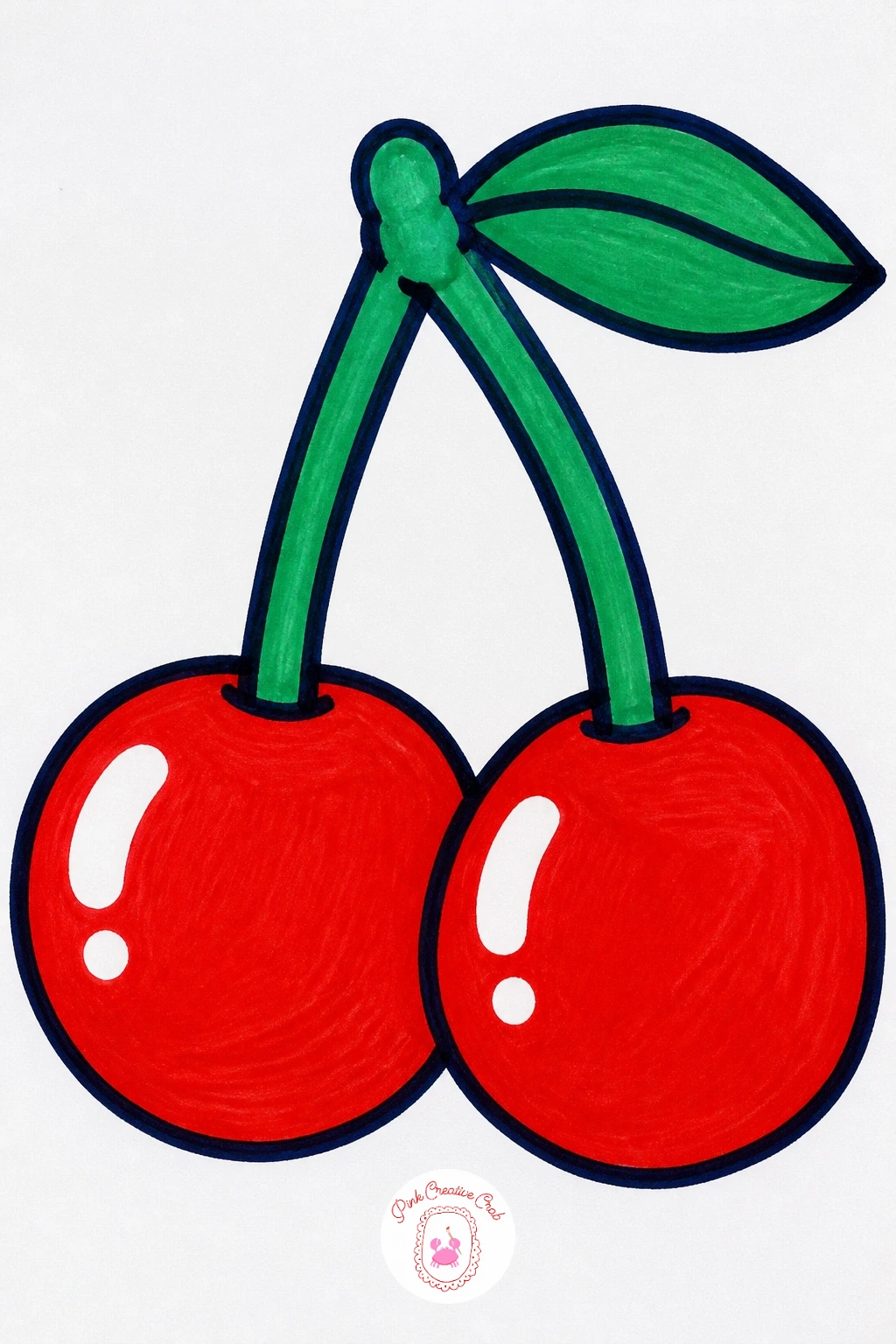 Cherries With Bold Shine — Scale down to a tiny still life with a pair of cherries, a subject small enough to practice the Posca highlight trick that makes