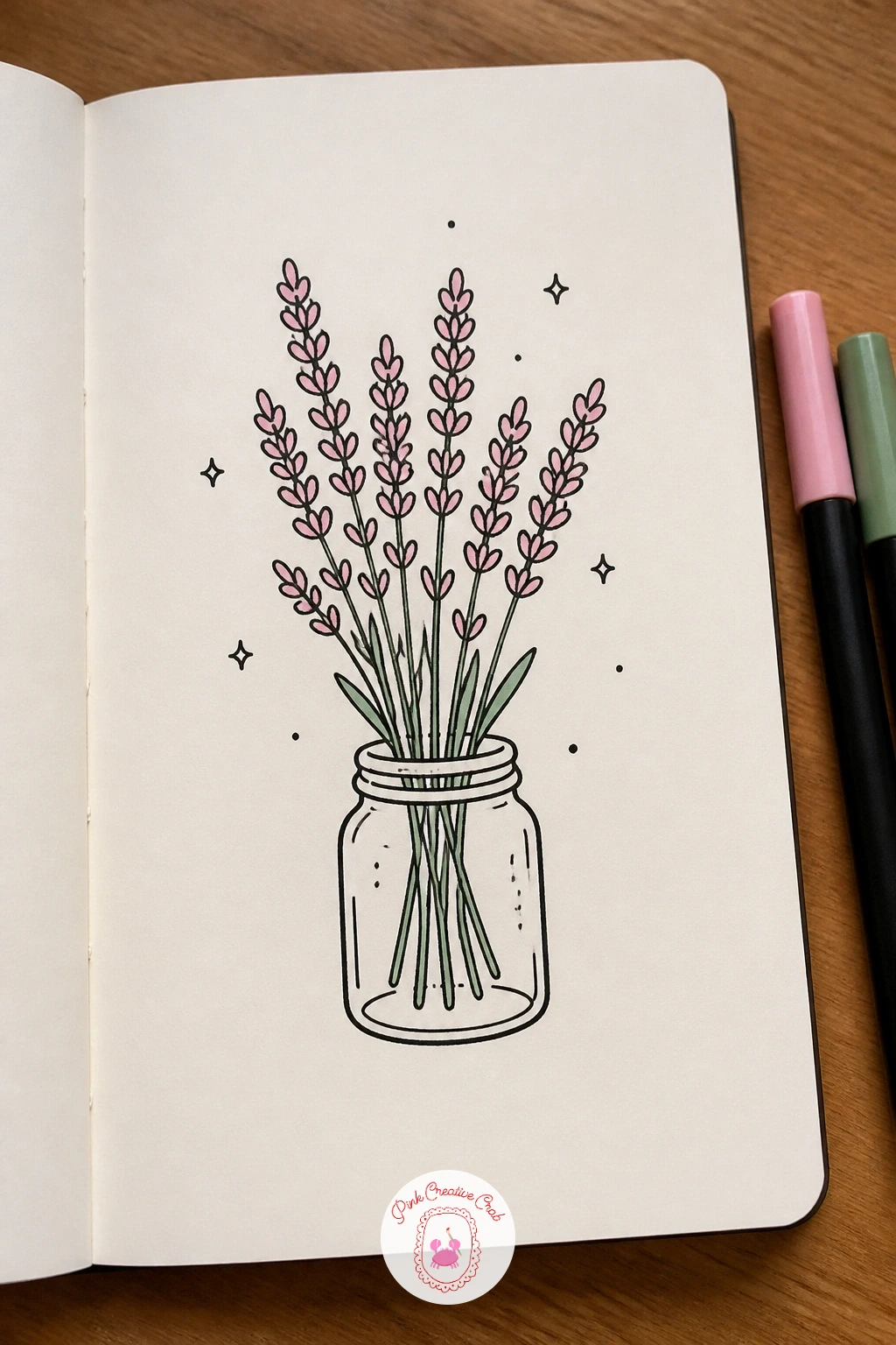 Bunch Of Lavender In A Jar — Build on that tilted stem idea with a whole bunch at once: lavender gathered in a small jam jar, which is really just repeated