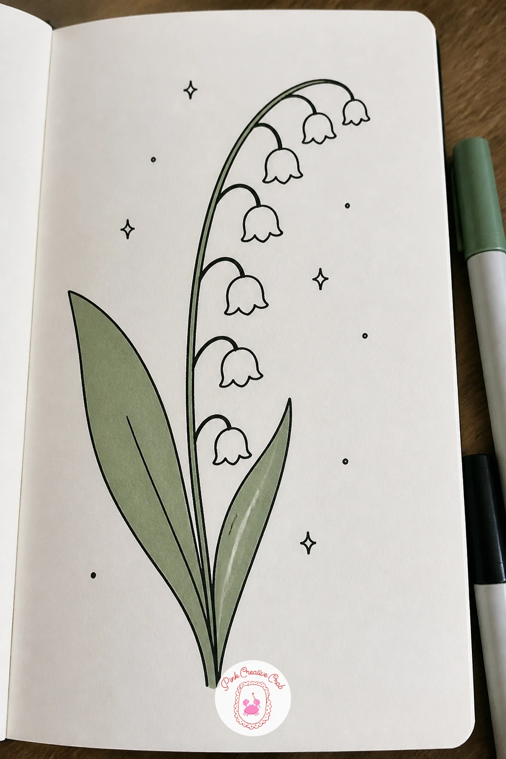Lily Of The Valley Stem — Take the idea of tiny repeated flowers and line them up this time along a single lily of the valley stem, which gives you a cleaner