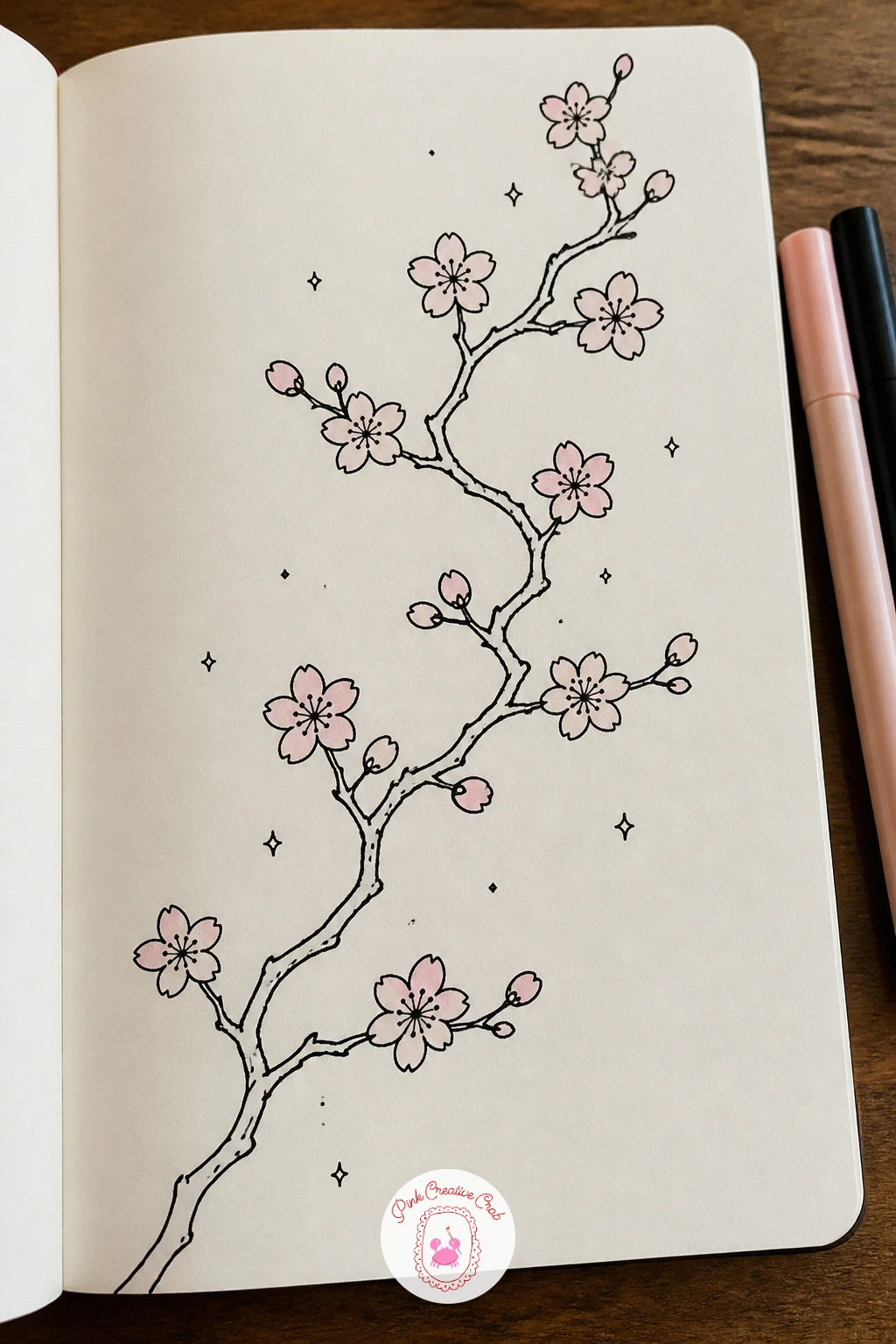 Cherry Blossom Branch — Move away from bouquets toward a single branch: a cherry blossom stem, which depends more on the branch's shape than on any one flower.