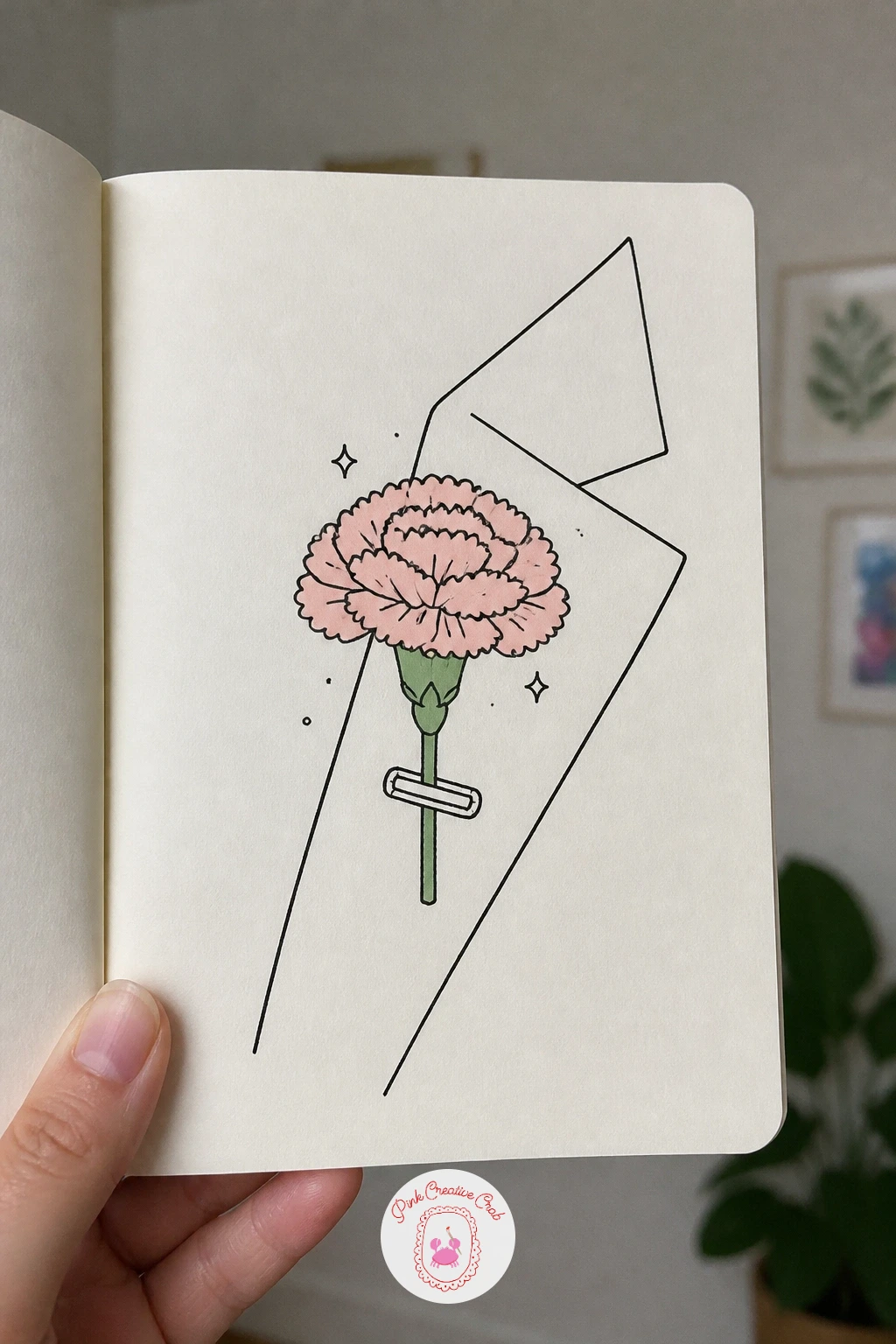 Carnation In A Buttonhole — Narrow the scene down to one small formal detail: a single carnation tucked into a jacket buttonhole, just the lapel corner and the