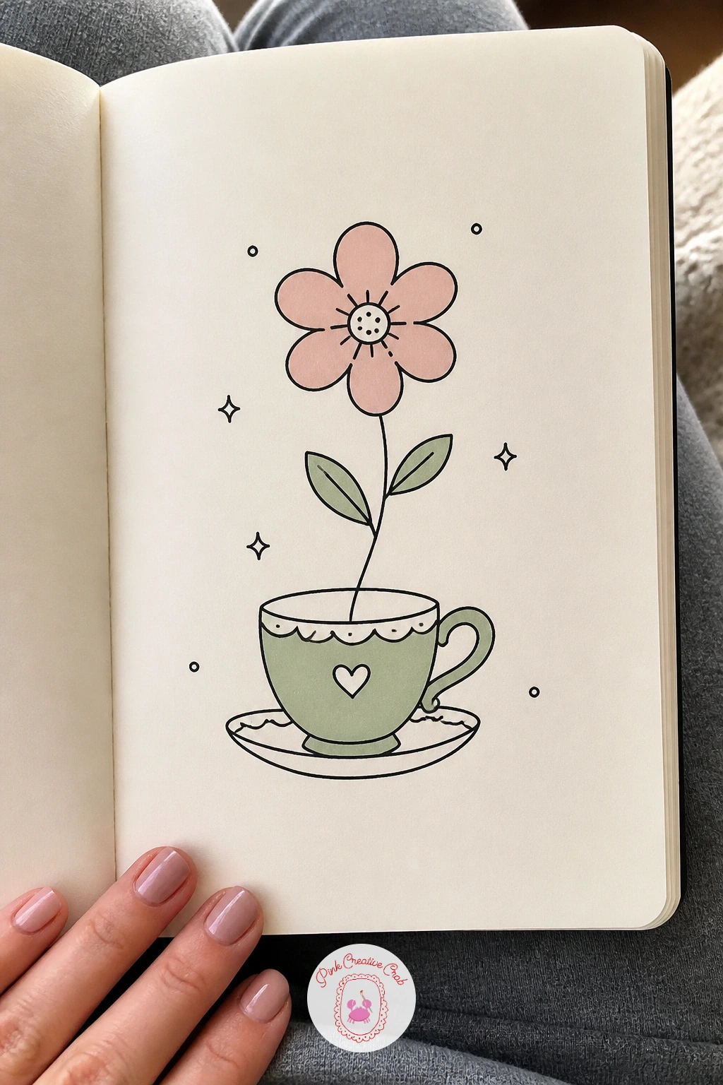 Flower Growing From A Teacup — Give a flower a quietly cozy home: a single bloom growing straight up out of an old teacup instead of soil, which works as a