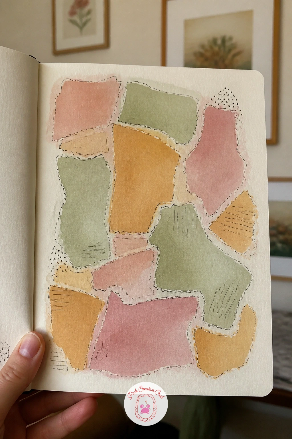 Mood Board of Colors — Build a mood board of colors to set the emotional tone for everything that follows in the book. First page of sketchbook ideas