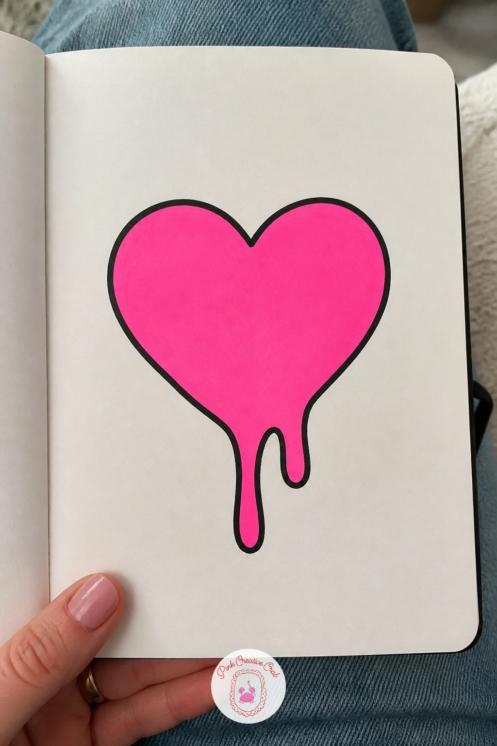 Heart With Drips — Melting candy hearts are everywhere in this style for good reason: they turn one simple shape into something with motion. Posca art doodle