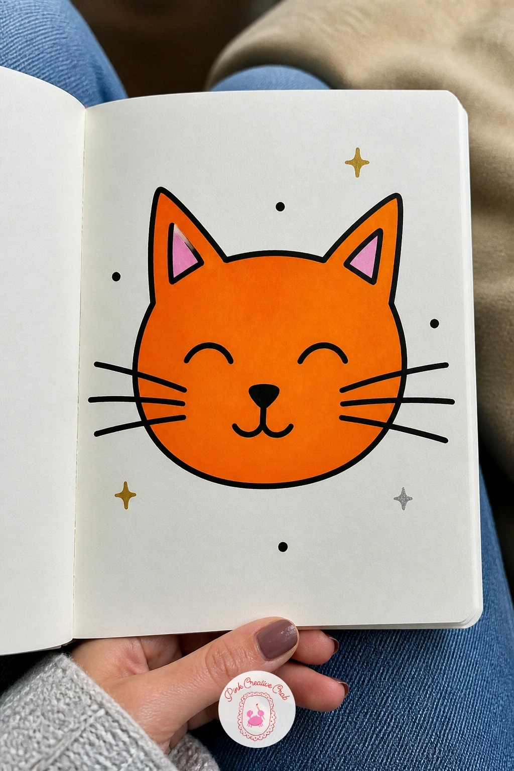 Cat Face With Whiskers — Cat faces are a doodle staple for a reason, so draw one here with two pointed ears and long sweeping whiskers. Posca art doodle