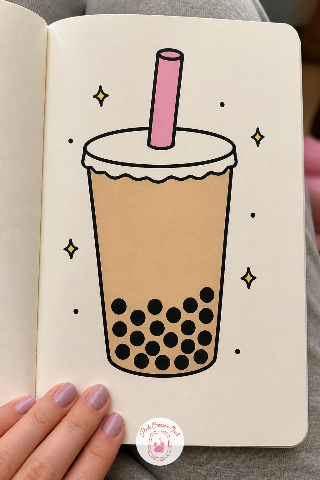 Bubble Tea Cup — Draw something to sip on next: a tall bubble tea cup with a wide straw and a scatter of tapioca pearls at the bottom. Posca art doodle