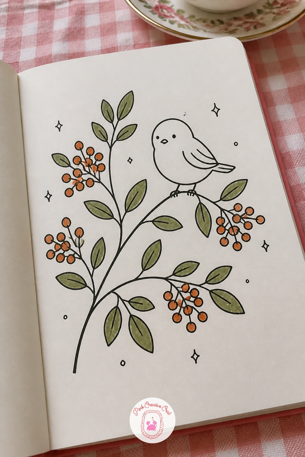 Berry Bush With a Bird — From dandelions in a breeze to something a bit more deliberate, a berry bush with a bird asks you to think about eye level before you