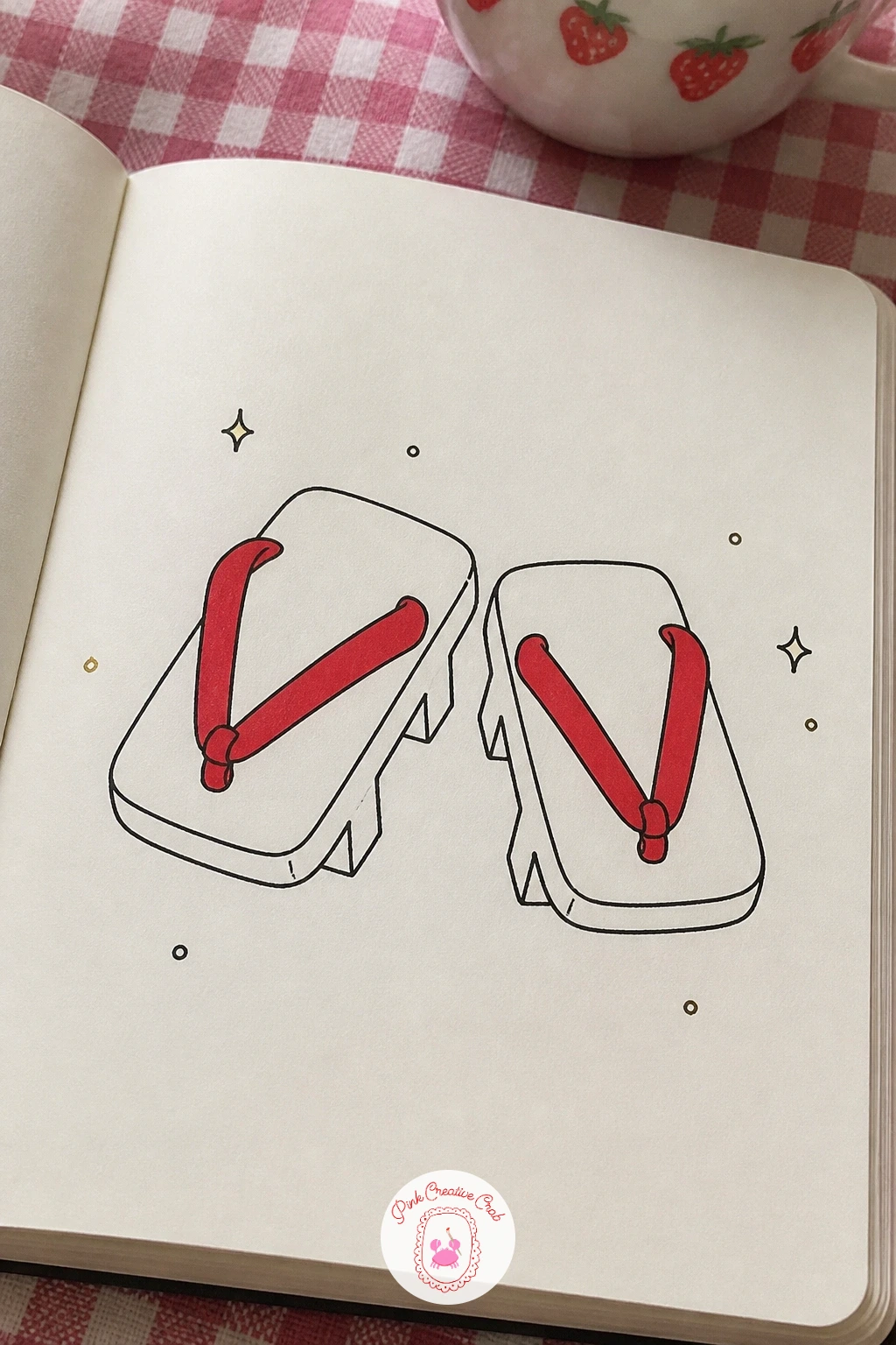 Pair of Geta Sandals — Geta sandals are a quick object study after the height of the pagoda. Japanese doodles