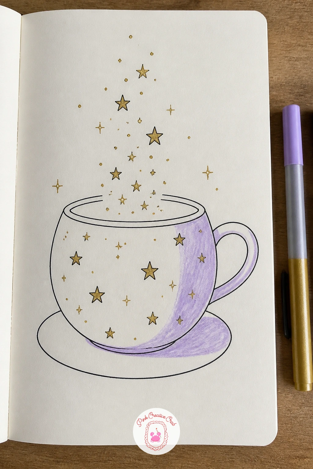 Star Sprinkled Teacup — Bring the sky down to a cozy, everyday object for this one. Celestial doodles