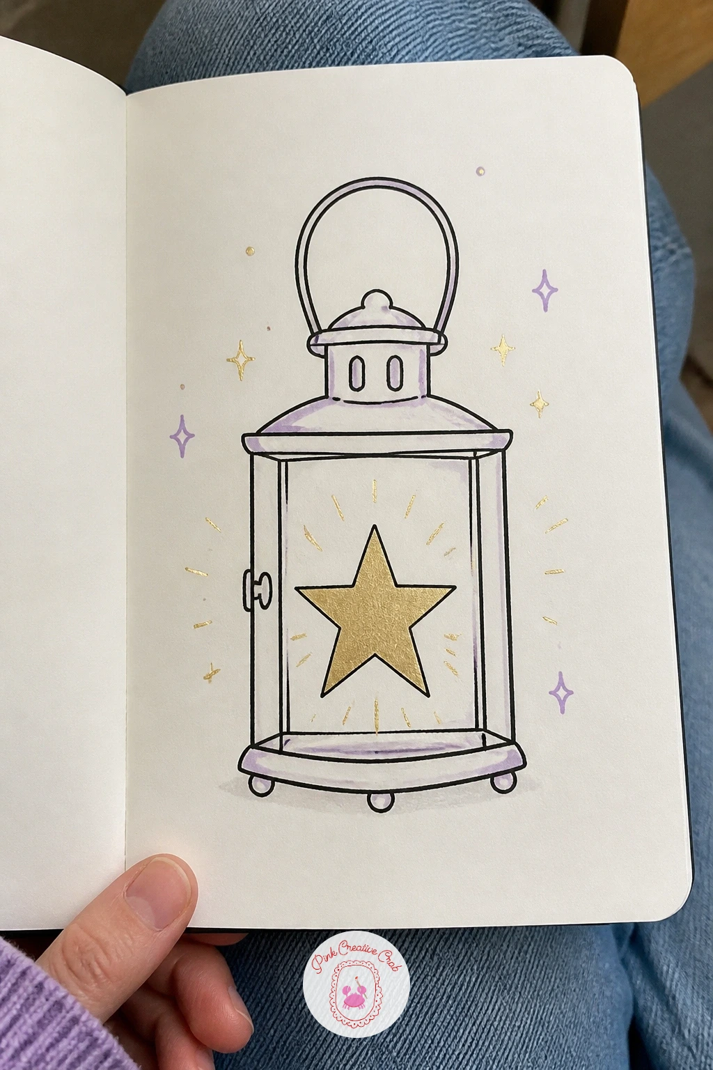 Lantern With A Star Inside — Light source becomes the whole point of this one, since everything about the drawing exists to suggest a glow coming from inside a