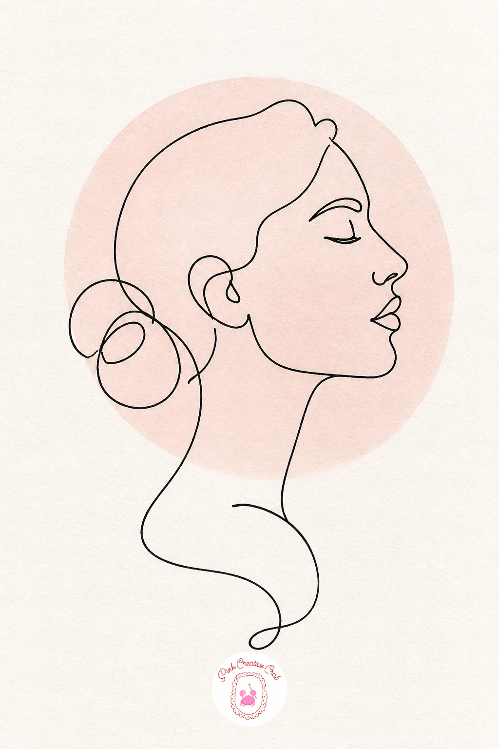 Woman's Face in Profile — Start here because a profile is just one curving line from forehead to chin, which makes it the kindest warm up for one line drawing