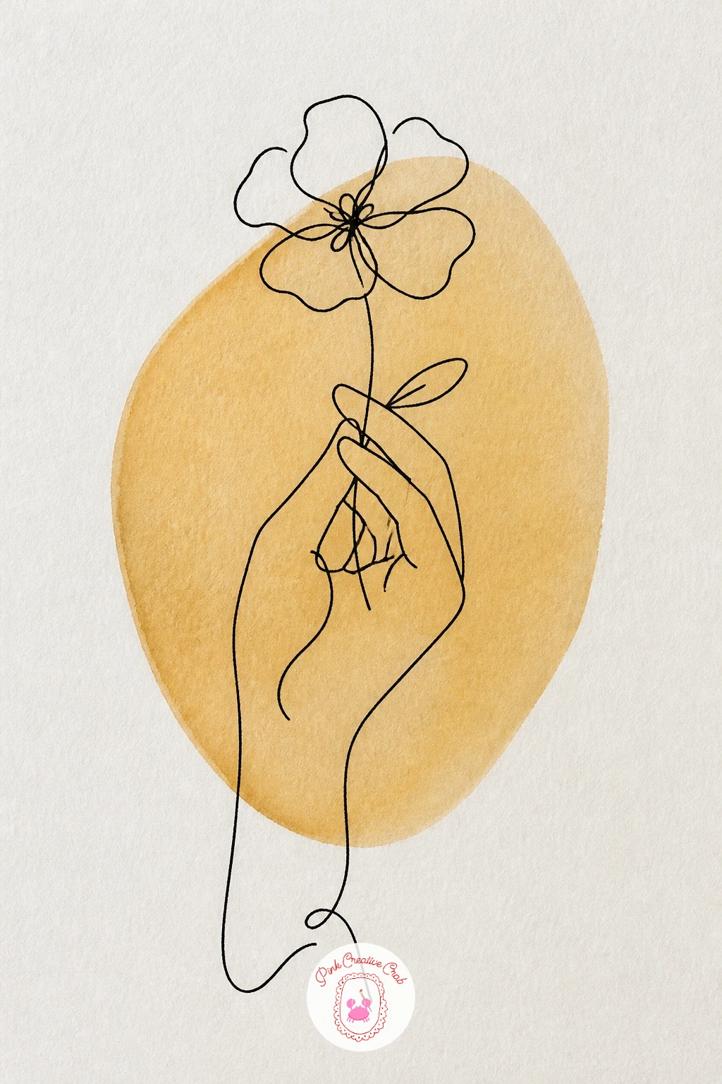 Hand Holding a Flower — Carry the quiet mood forward into a hand holding a flower, one of the most popular one line drawing subjects because the fingers and