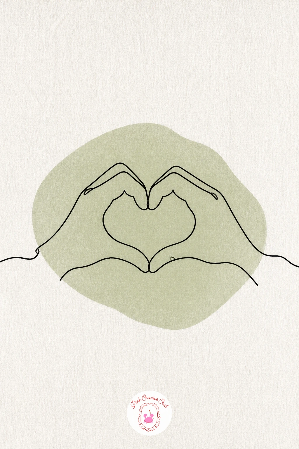 Two Hands Making a Heart — Narrow the focus right down to two hands forming a heart shape together. One line drawing