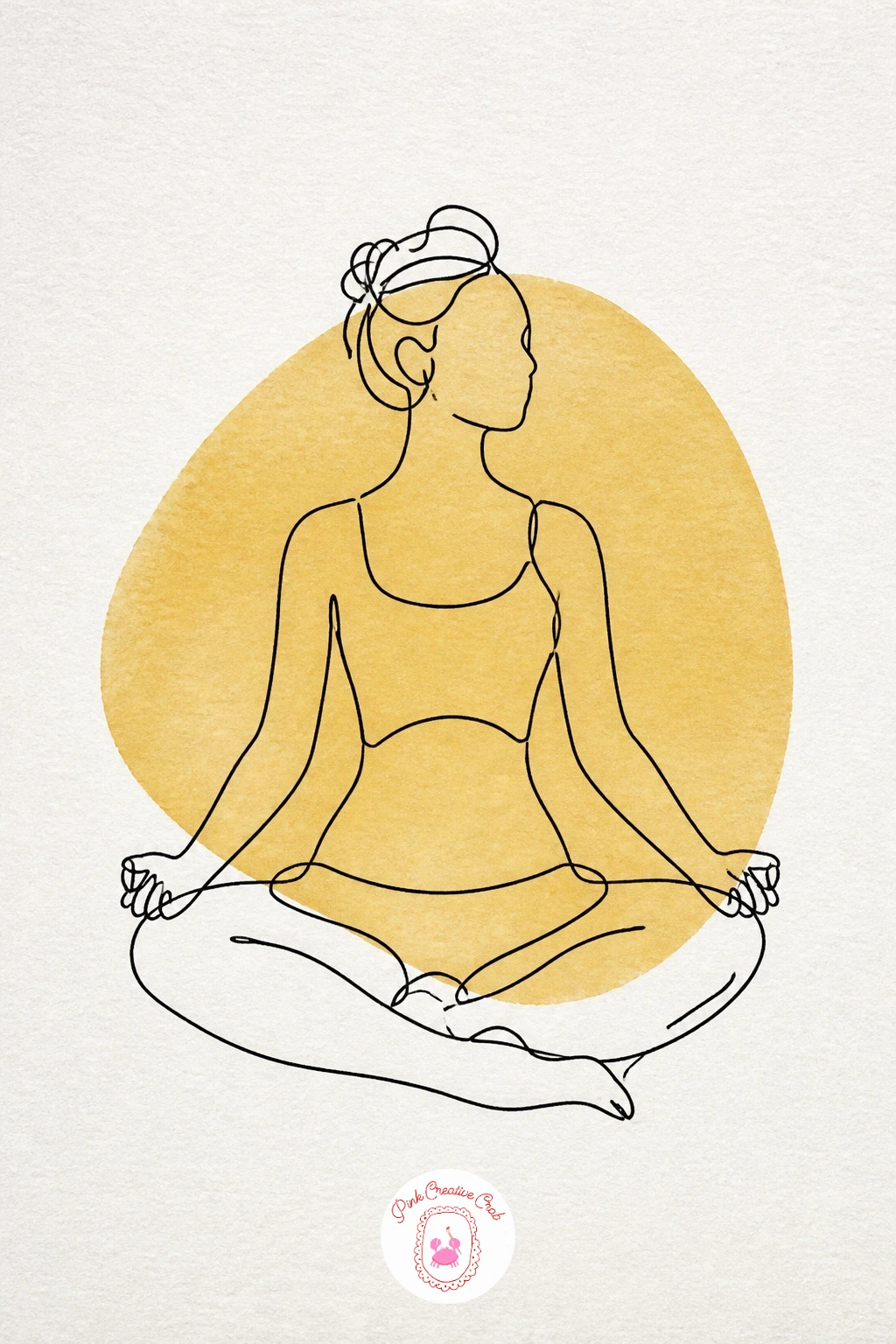 Woman Doing Yoga — Challenge your hand a little more with a woman holding a yoga pose, arms and legs folded into a balanced shape. One line drawing