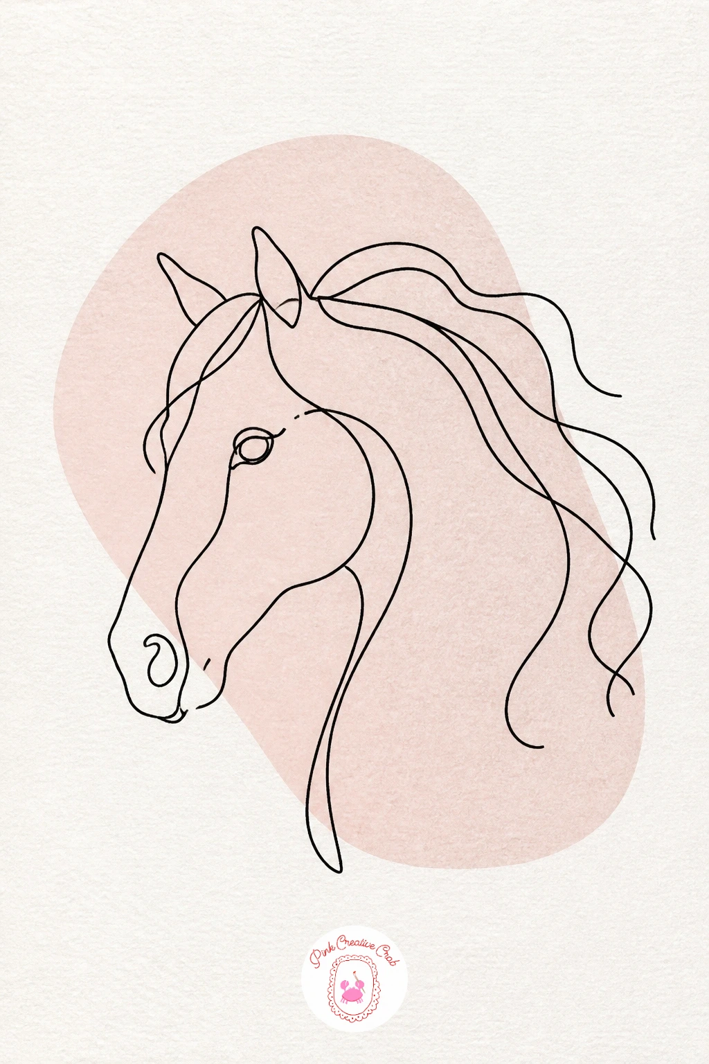 Horse Head — Take on a horse head, mane flowing to one side, as one of the more involved subjects on this list. One line drawing
