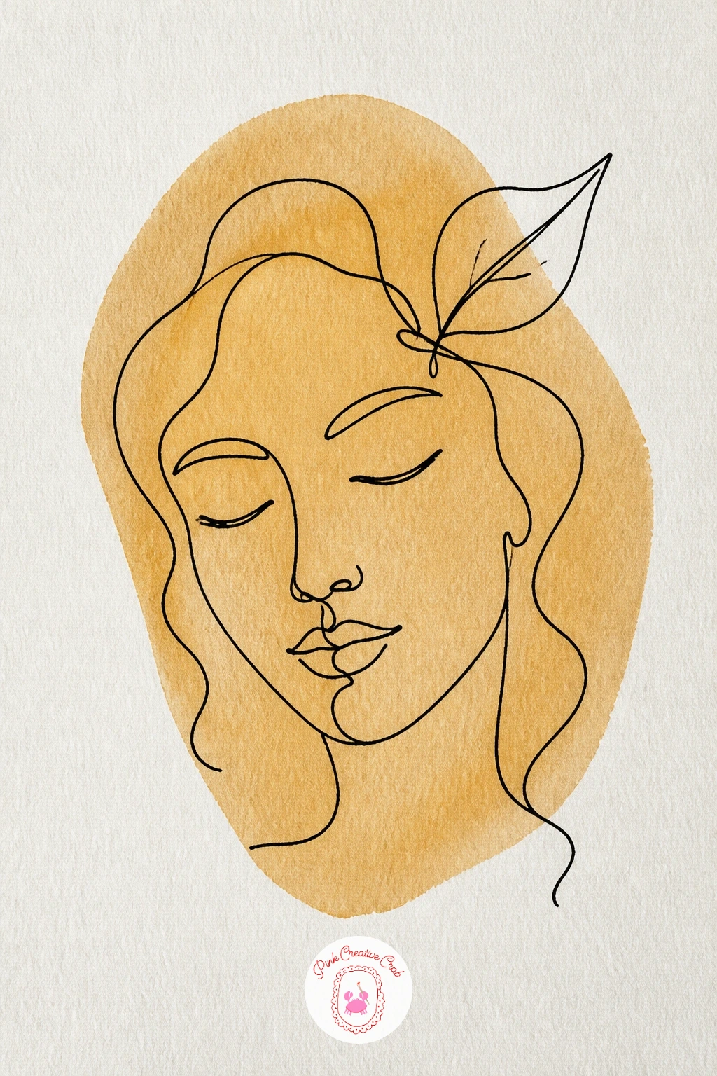 Face with Closed Eyes and a Leaf — Close the list the way it started, with a face, but add a resting leaf tucked near the cheek or hair for a gentle finishing
