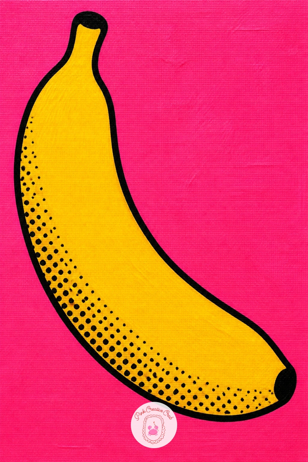 Banana on Pink — Start the whole series with banana on pink, the simplest shape in the lineup and the fastest way to learn the method. Food pop art