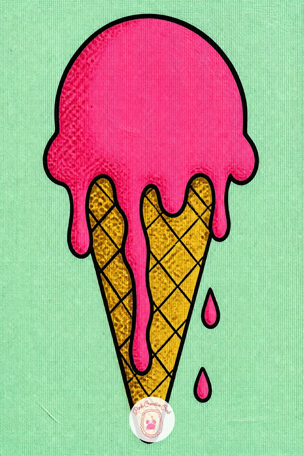 Ice Cream Cone With Drips — Build on that glaze technique with an ice cream cone with drips, which adds a textured cone shape beneath a rounded scoop. Food pop