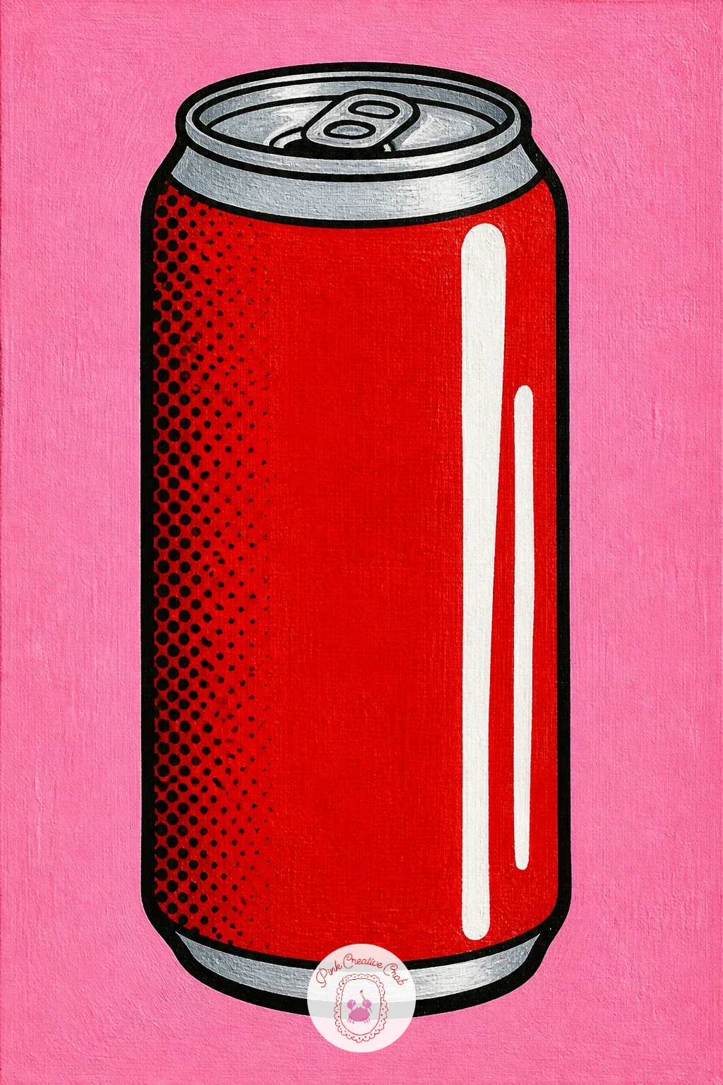 Soda Can — Keep the Warhol energy going with a soda can, a tall cylinder that leans entirely on confident flat color blocking. Food pop art