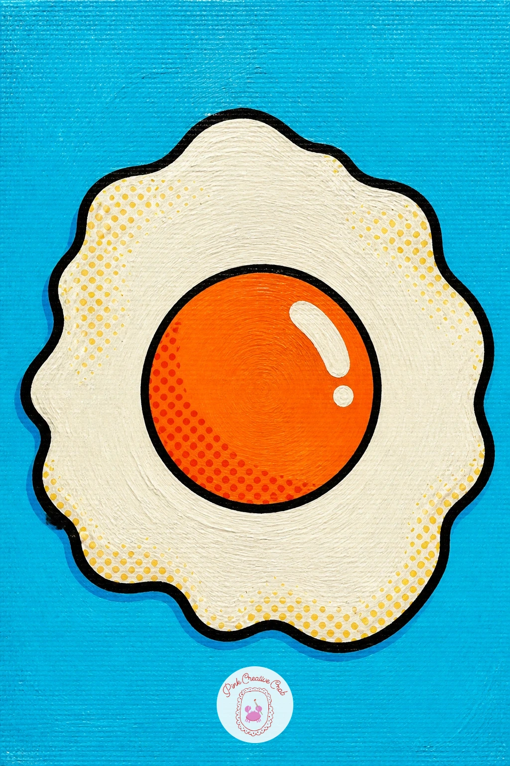 Fried Egg — Cook up a fried egg, a subject built from two overlapping flat shapes and very little else. Food pop art