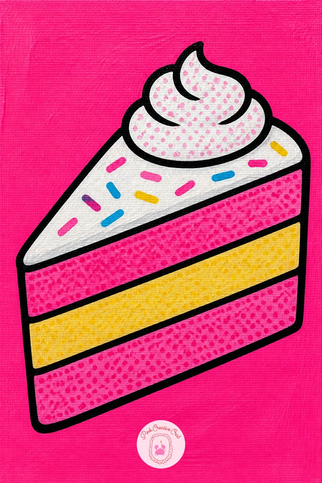 Slice of Cake — Treat yourself to a slice of cake, a wedge shape that gives you several color layers to stack cleanly. Food pop art