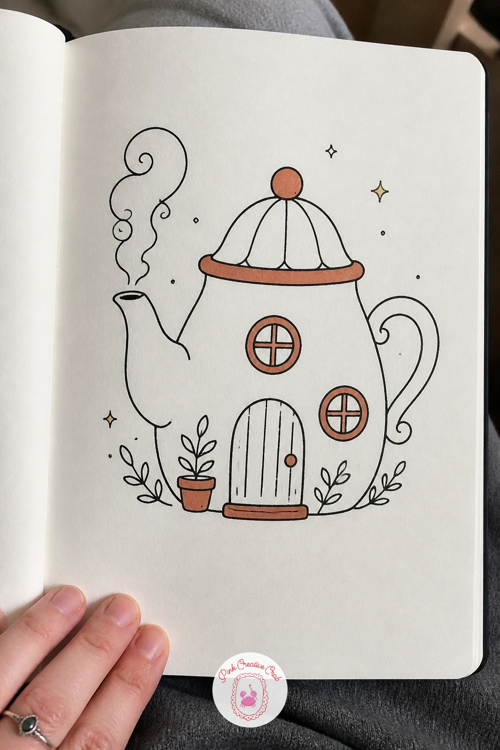 Teapot House — Give a teapot a front door and a chimney and it becomes one of the most charming houses on this whole list. House doodles
