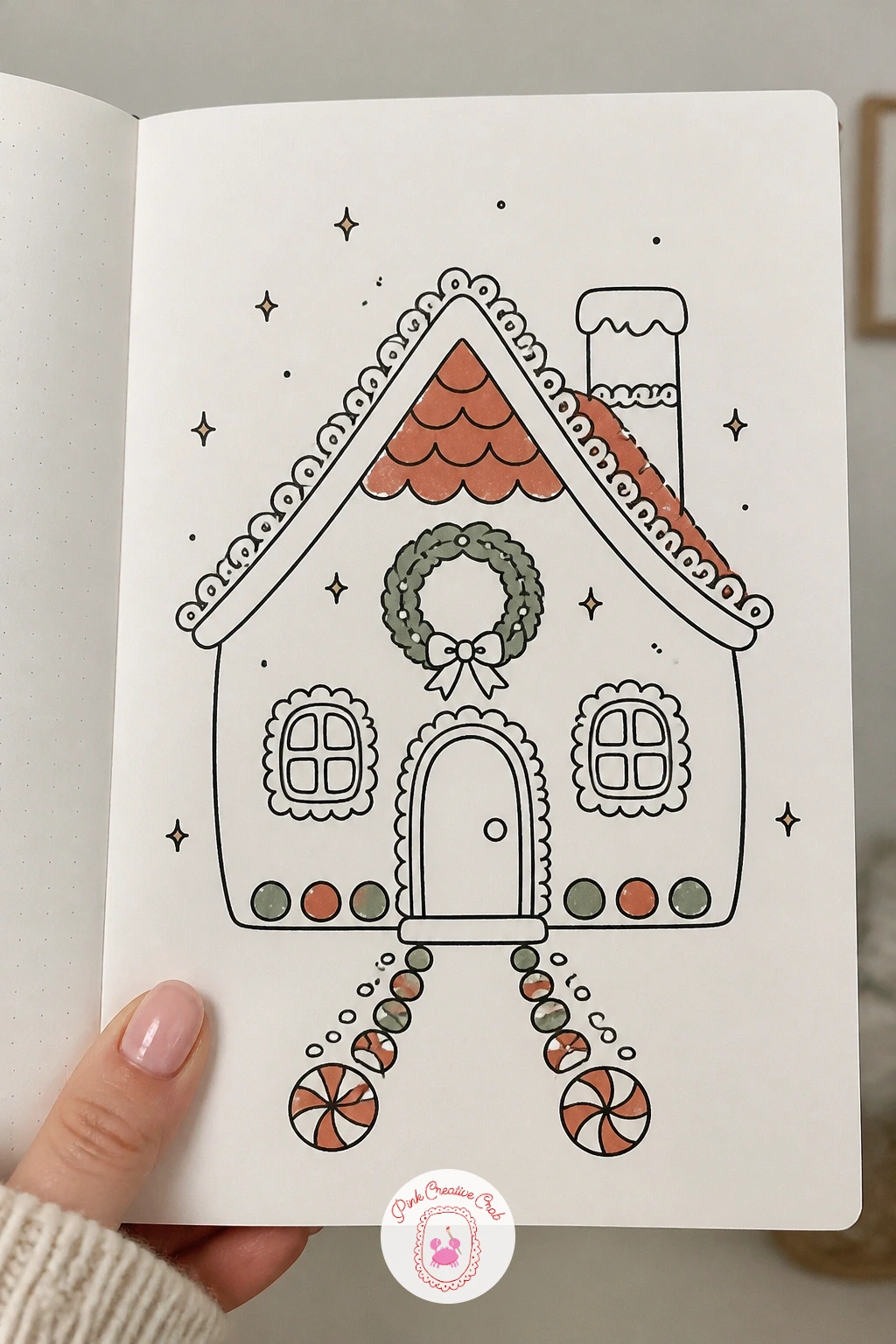 Gingerbread-Style Cottage — Borrow the shape of a gingerbread house without needing the holiday to draw it: simple walls, a steep roof, and trim piped on in