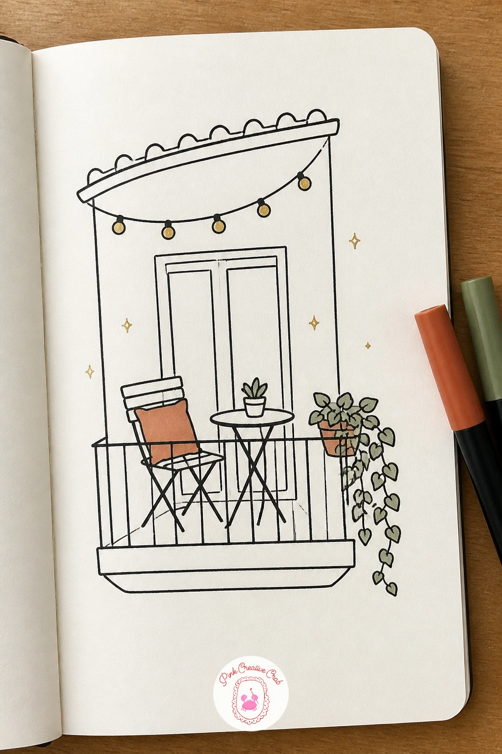 Cozy Apartment Balcony With Fairy Lights — Close the list with a single balcony rather than a whole house, which keeps this last idea quick after all the