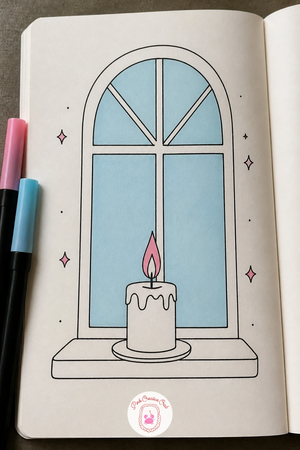 Candle Glowing on a Windowsill — Work on light itself with a single candle flickering against a dark window. January doodles