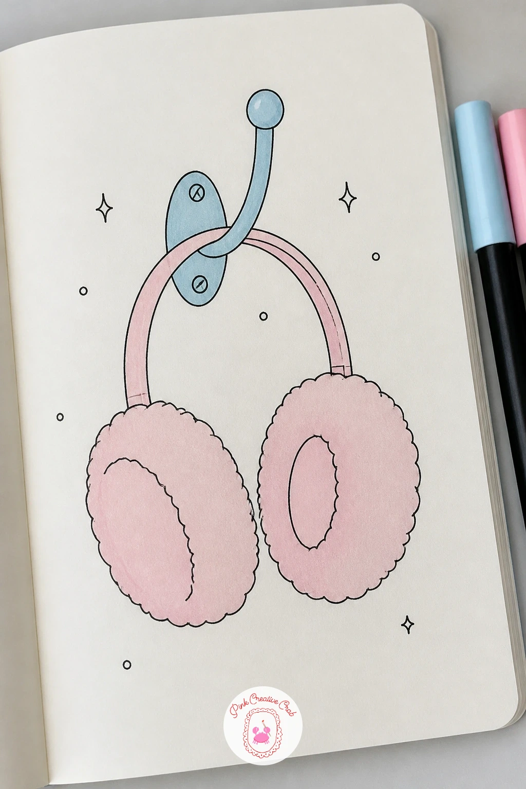 Earmuffs on a Hook — Go simple again with a single pair of earmuffs hanging from a wall hook, a good palate cleanser after the busier pond scene. January