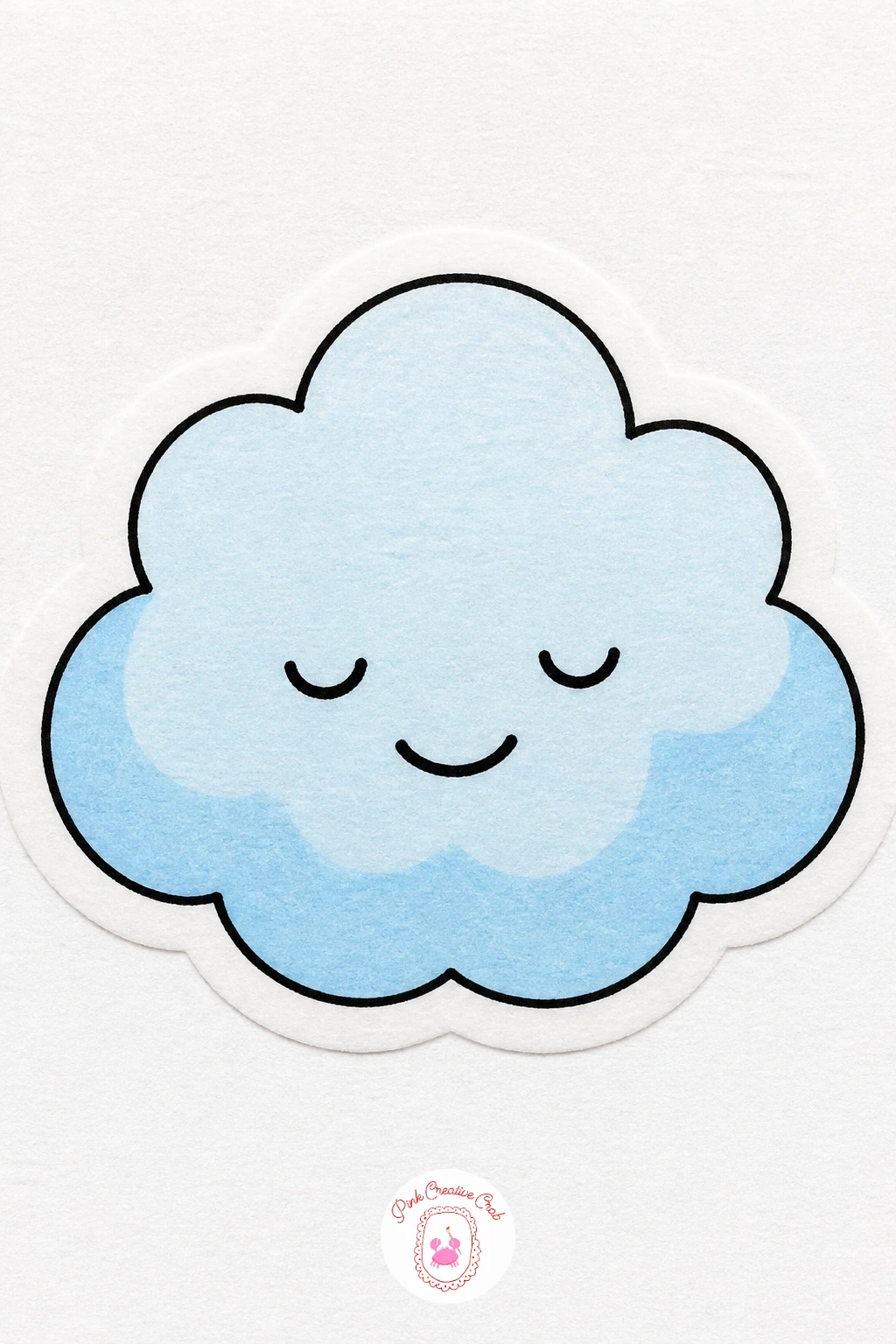 Smiling Cloud Sticker — Once the cherries feel comfortable, try a shape with more bumps: a smiling cloud. Sticker drawing ideas easy simple