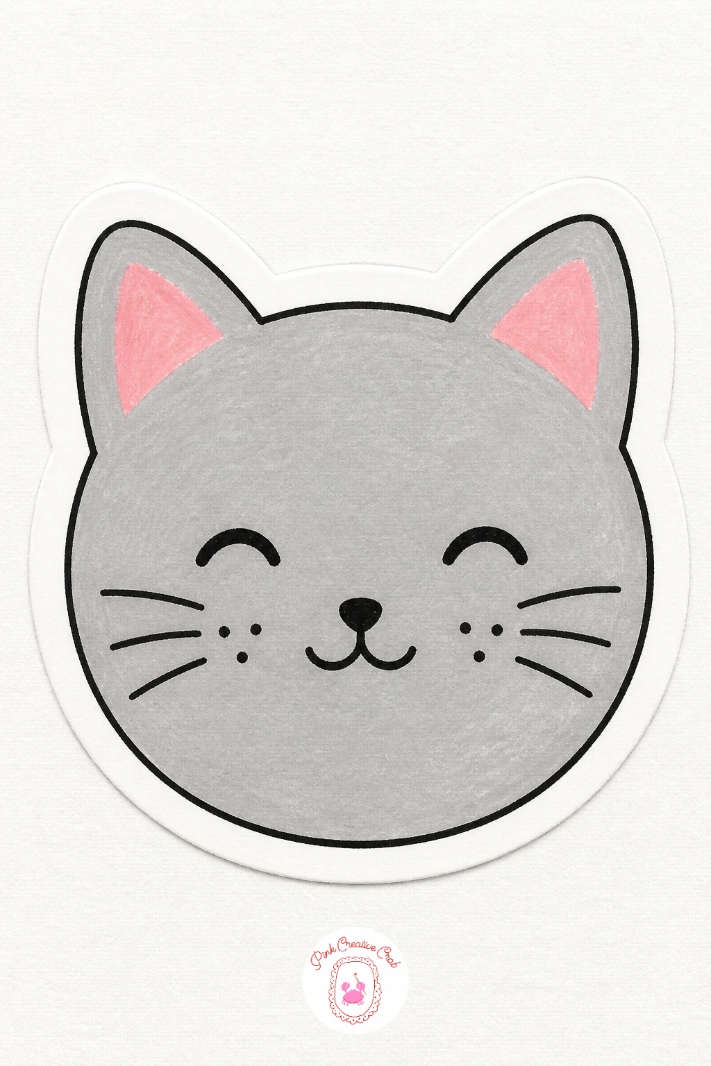 Cat Face Sticker — Bridge from objects back to faces with a cat, the sticker most people reach for first for good reason. Sticker drawing ideas easy simple