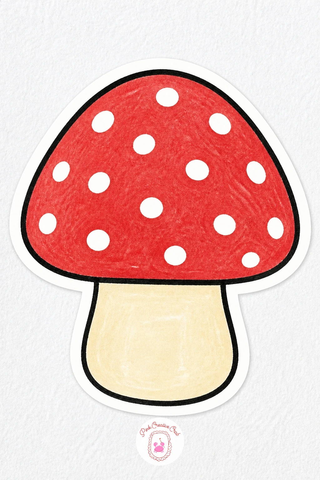 Mushroom Sticker — Give your hand a break from faces with a mushroom, built from just two simple shapes. Sticker drawing ideas easy simple