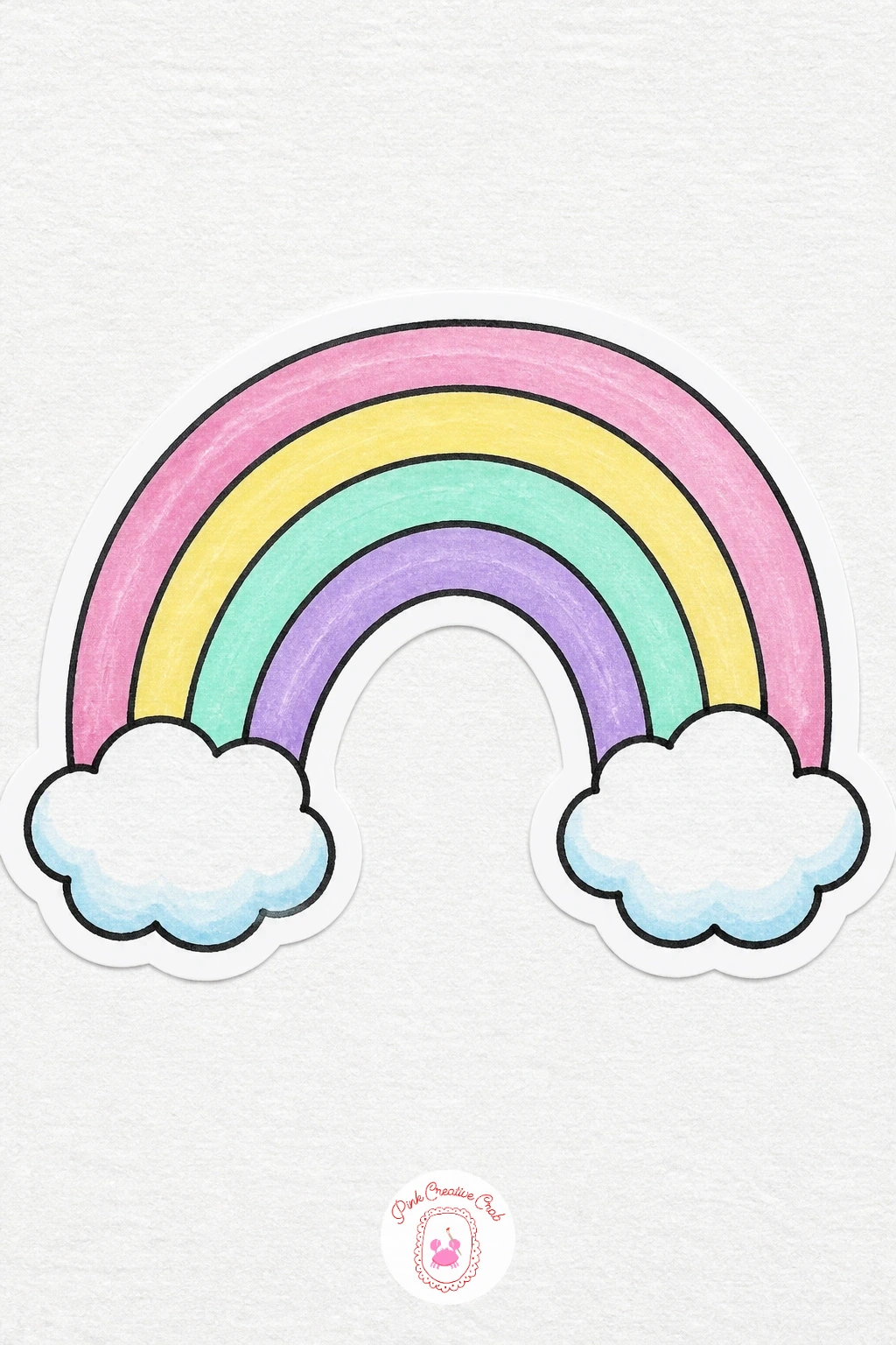 Rainbow Sticker — Build a rainbow next, a shape that rewards working from the outside arc inward. Sticker drawing ideas easy simple