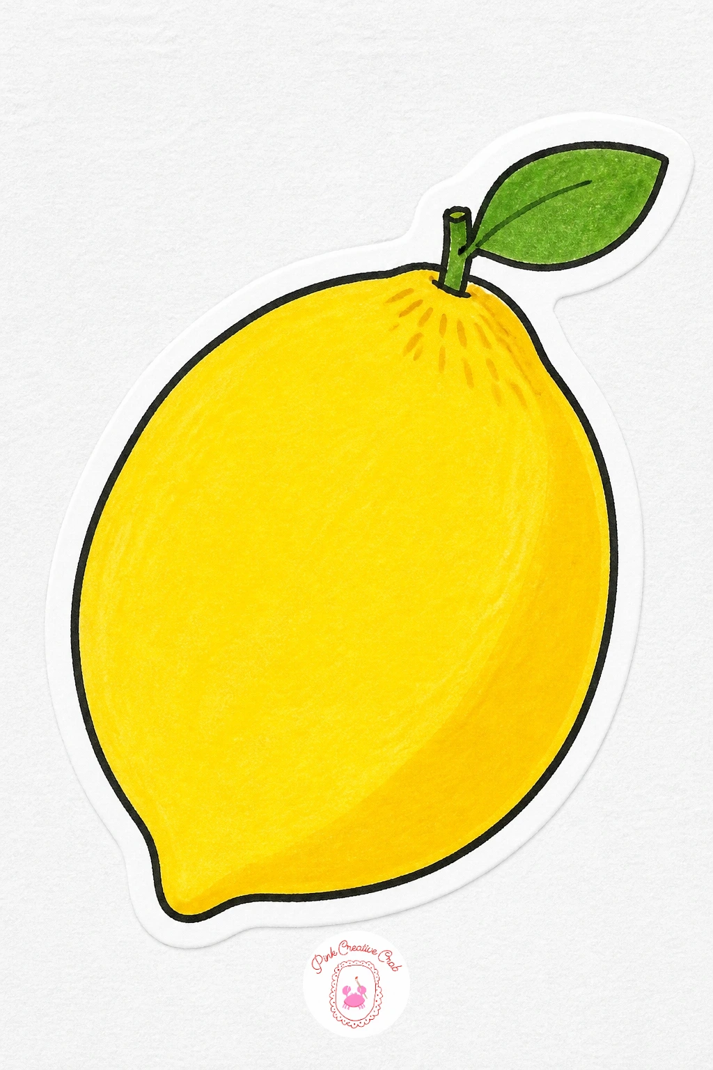 Lemon Sticker — Keep the fruit theme going with a lemon, which is really just an oval with two small adjustments at the ends. Sticker drawing ideas easy simple