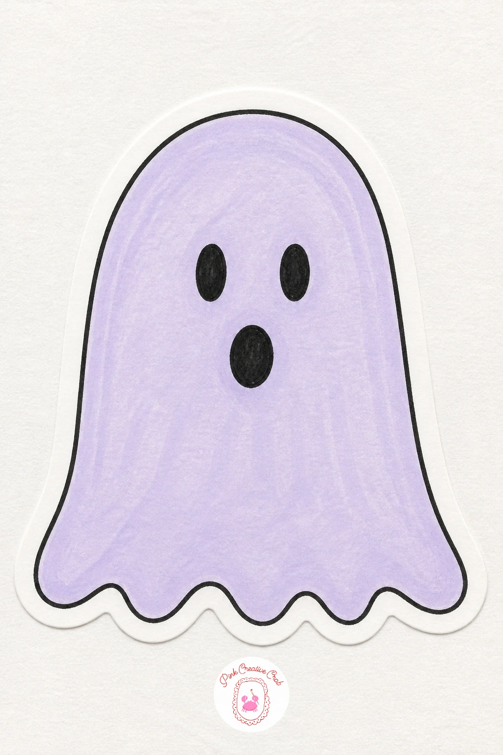 Ghost Sticker — Shift into a cute character with a simple ghost, built from one soft rounded shape. Sticker drawing ideas easy simple