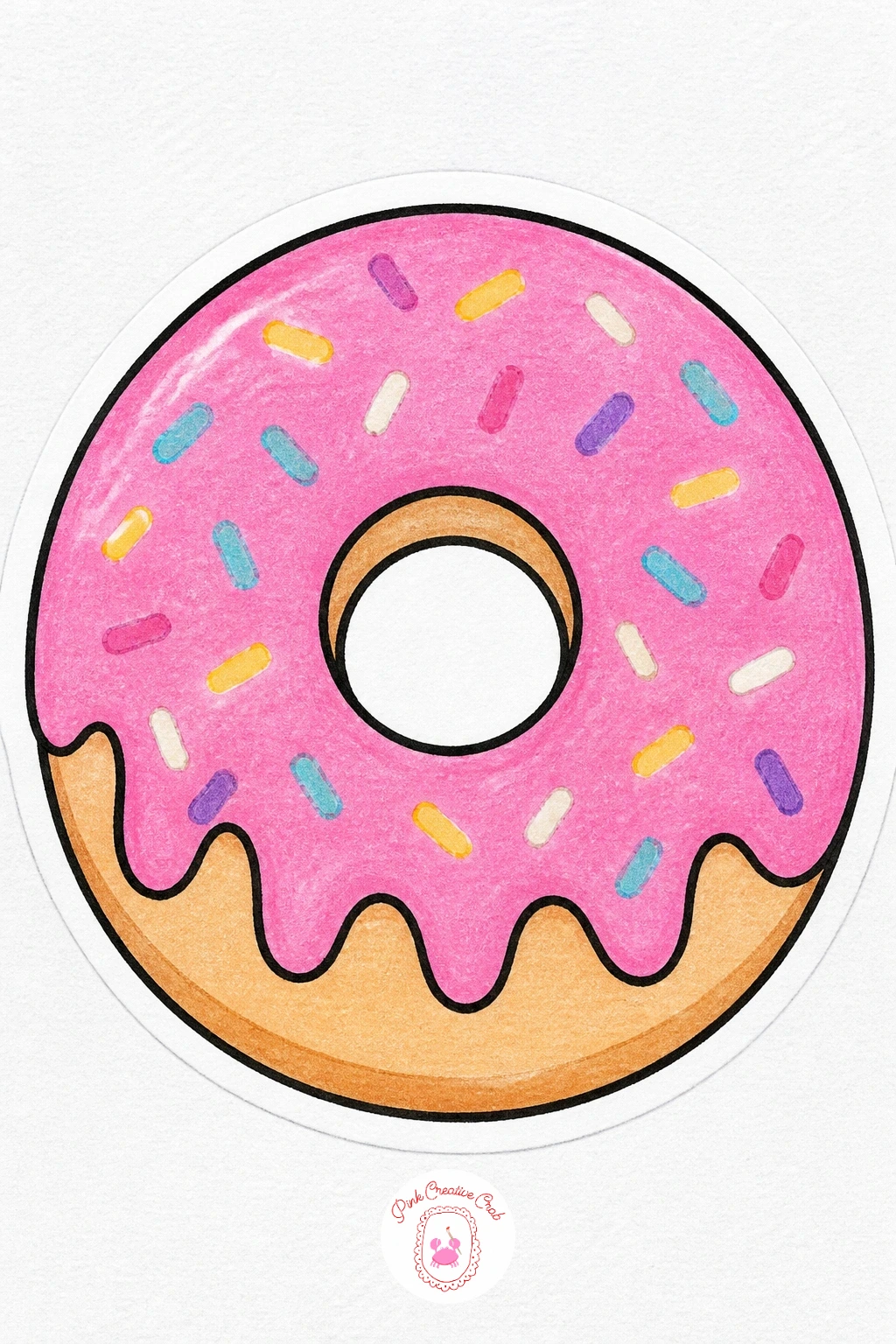 Donut Sticker — Return to food with a donut, probably the most satisfying shape on this whole list to fill in. Sticker drawing ideas easy simple