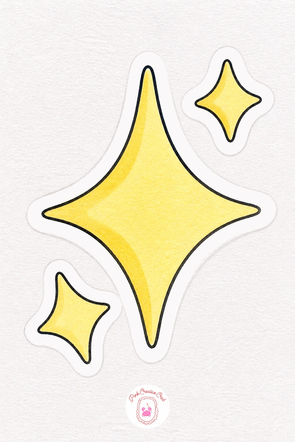 Sparkle Sticker — Keep things simple near the end of the list with a single sparkle, really just one large four point star with a few small companions