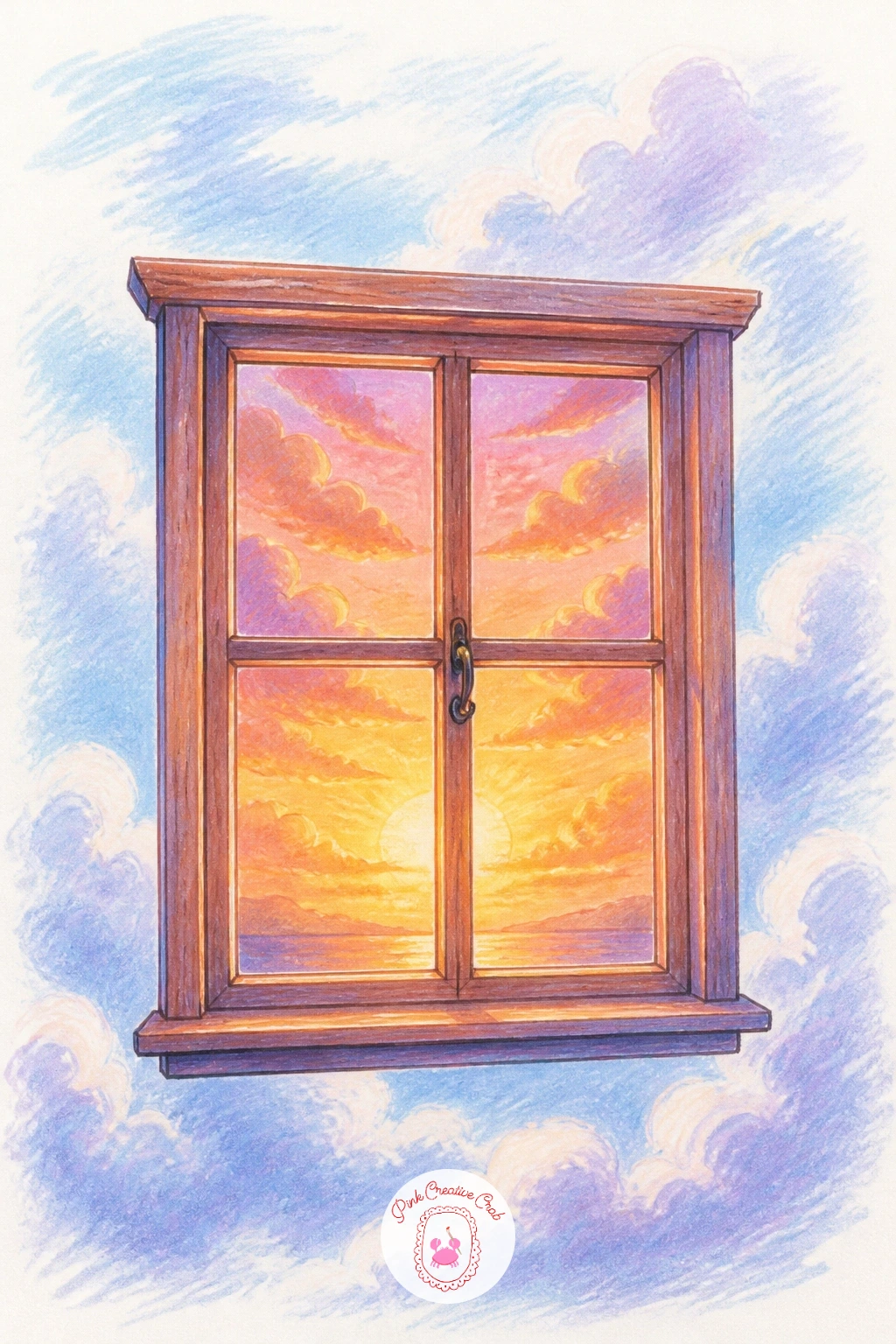 Window in the Sky — Carry the idea of blurred boundaries further with a single window frame floating in open sky, its glass showing a different scene from the