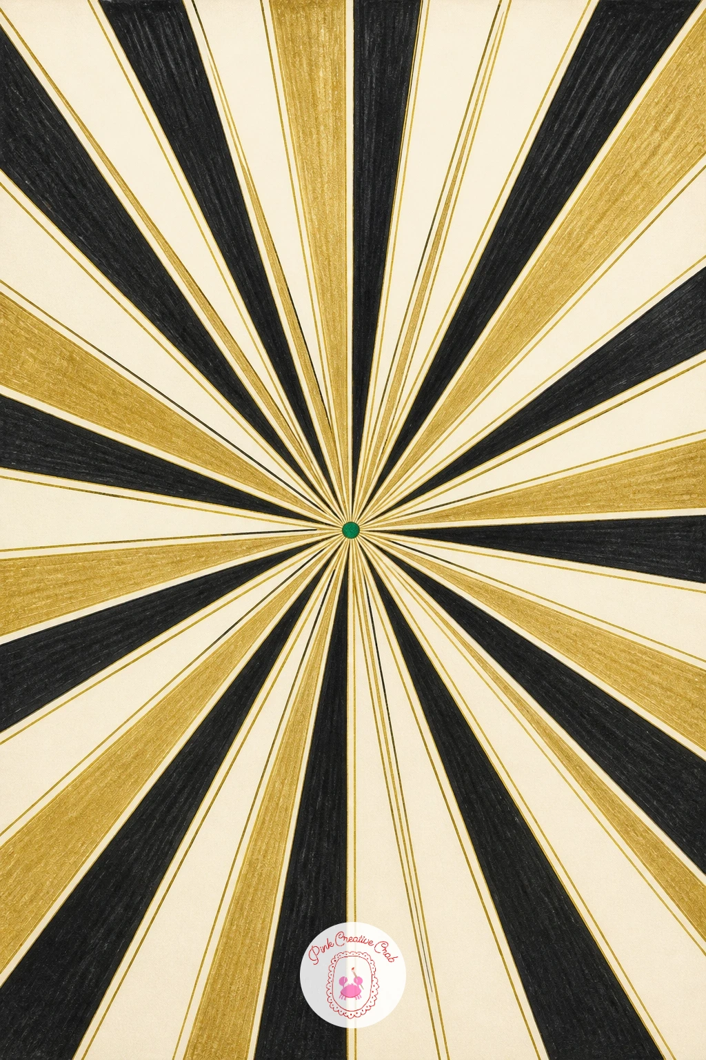 Sunburst Fan Pattern — Once you have drawn a face, it helps to rest your hand on something purely geometric, and a sunburst fan pattern is the perfect reset.