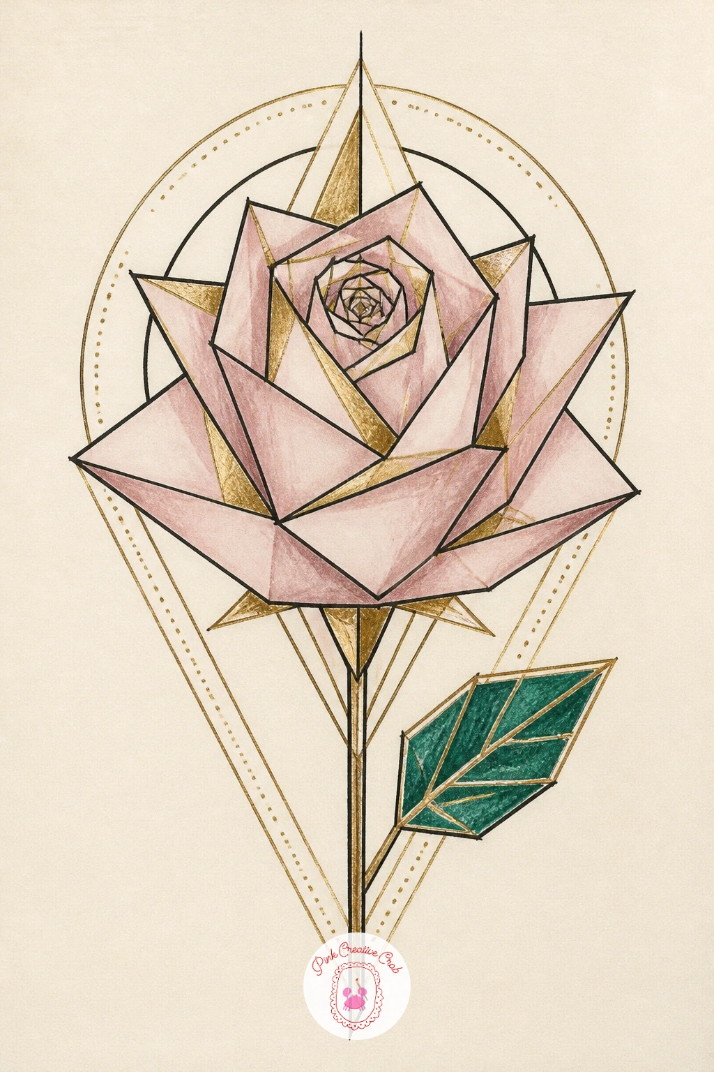 Geometric Rose — Take a familiar flower and flatten it into deco shapes with a geometric rose. Art deco drawing