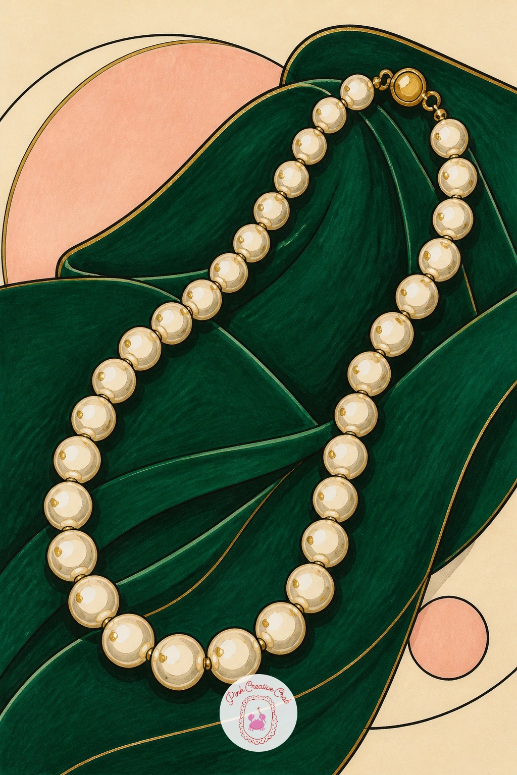 Pearl Necklace on Velvet — A pearl necklace is a quiet, elegant subject that rewards a light touch. Art deco drawing